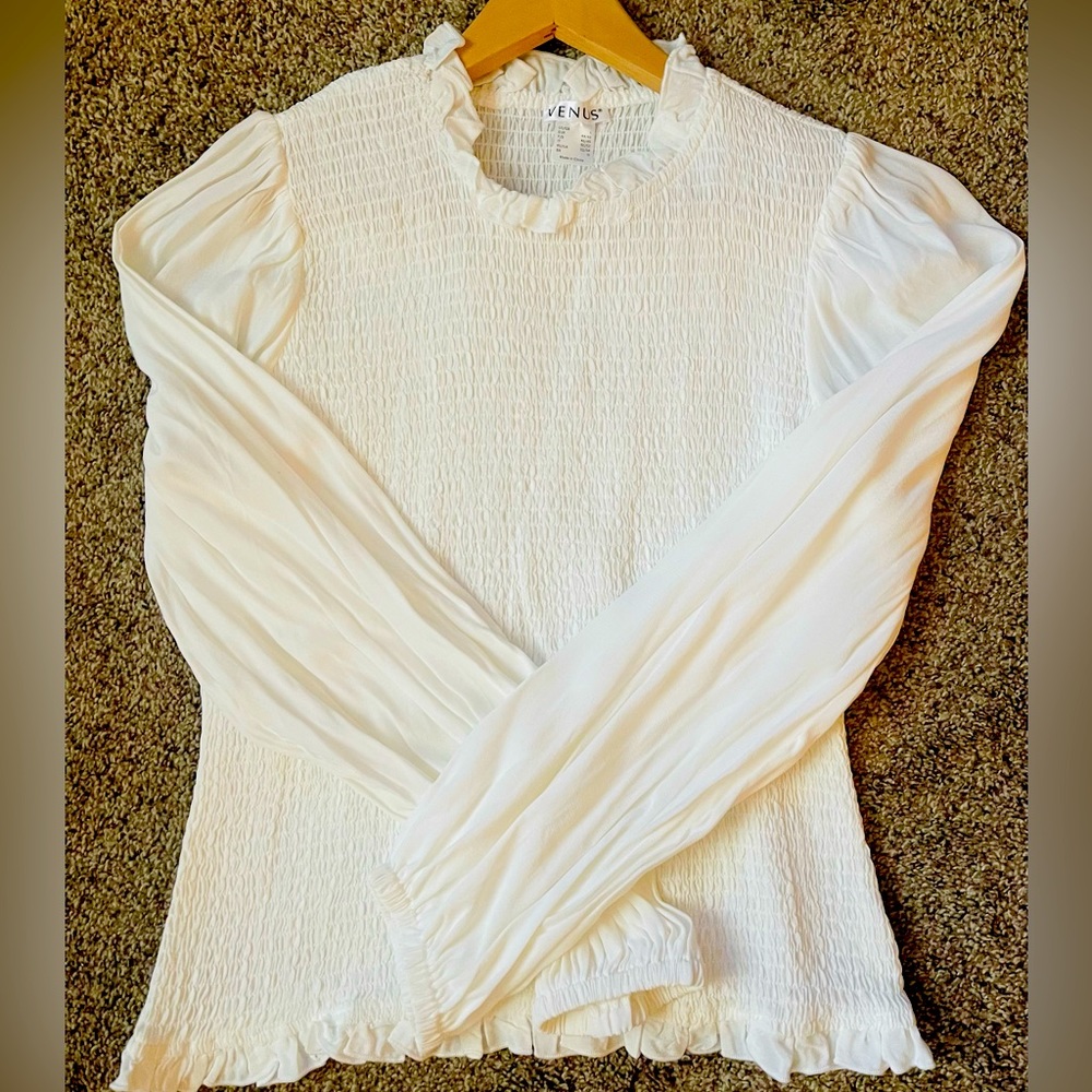 White Ruffle Top